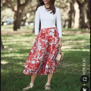 Banana Republic Floral Print Floral Maxi Skirt 10 Tall